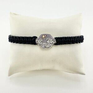 David Yurman Waves Nylon Woven Station w/ 18K Yellow Gold - 15mm - Medium